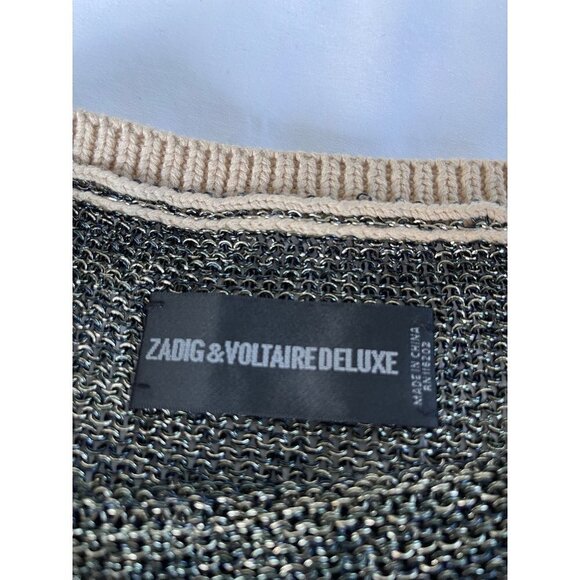 Zadig & Voltaire SZ S Master Camo Knit Mesh Sweater Asymmetrical NWOT - Picture 5 of 16